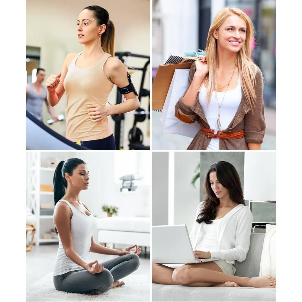 Women's Cotton Tank Tops Built-in Bra Layering Undershirt Pack of 3